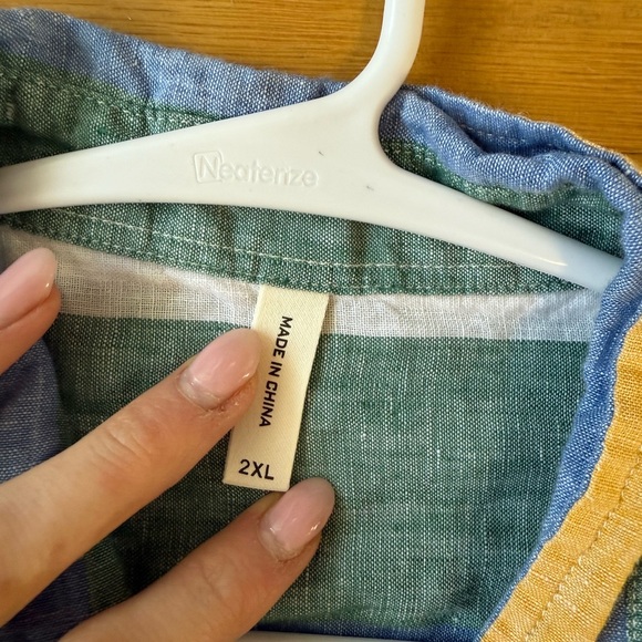 Striped Multicolor Men's or oversize women's Shirt vintage 90s y2k layering top - Picture 3 of 5